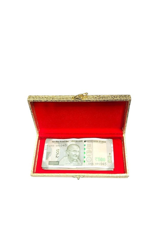 Definite Shugan Money Box with Lock, Currency Notes Storage, 100 Notes Capacity, Gift for Wedding and Birthday (Golden, 1) - Image 4